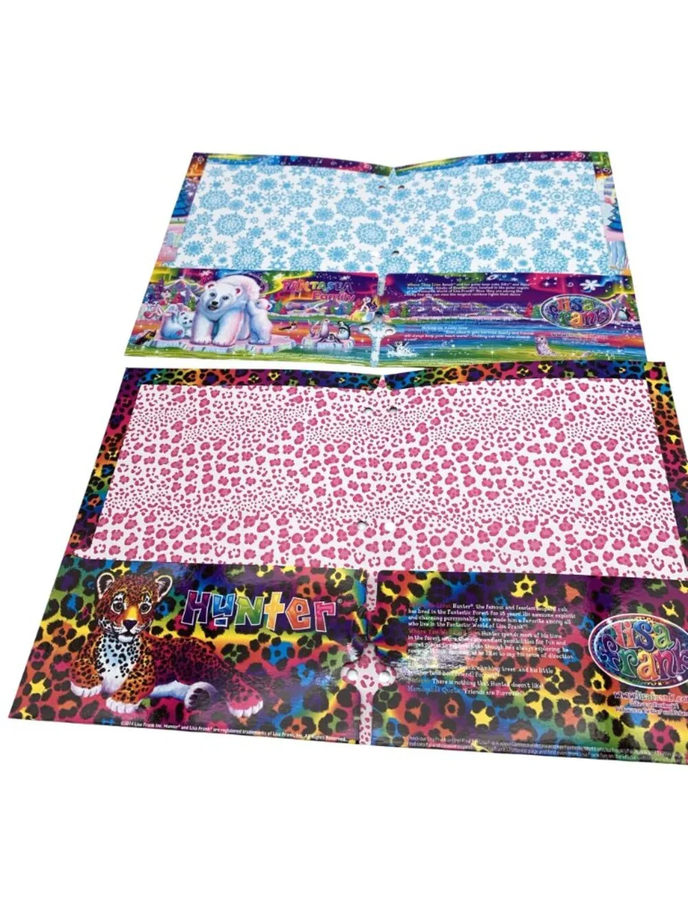 Lisa Frank Pocket Folders Leopard Unicorn Polar Bear 2014 Vintage 90s Roses READ